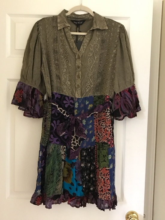 Young Threads Dresses & Skirts - YOUNG THREADS NWT Dresses Olive Floral Embroidered Size x Large